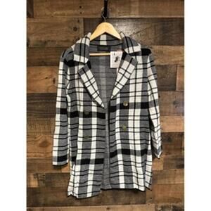 NWT Black Label Plaid Double-Breasted Cardigan/Jacket (Size XS)